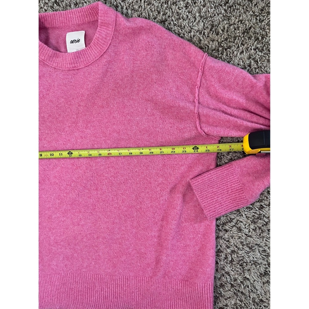 Aerie Womens Pink Oversized Crewneck Sweater Knit Pullover Medium M - Picture 6 of 9